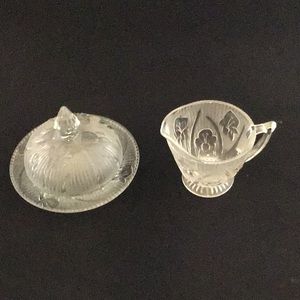 Vintage creamer and butter dish with lid